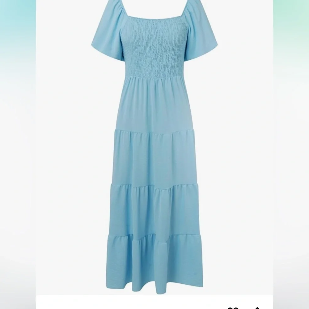 Blue tiered‎ maxi Dress fairycore boho milk made coquette